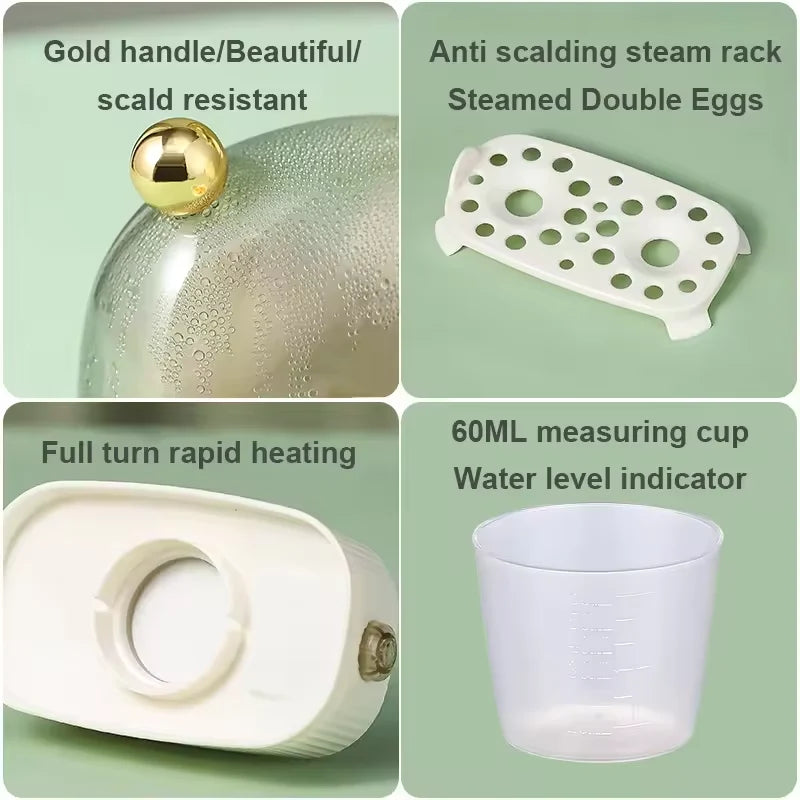 Electric Egg Cooker – Automatic Power Off Mini Steamer