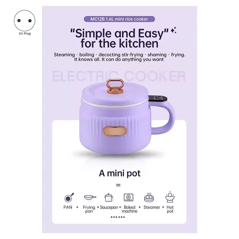 Portable Electric Hot Pot – Mini Rice Cooker & Noodle Maker