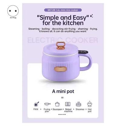 Portable Electric Hot Pot – Mini Rice Cooker & Noodle Maker